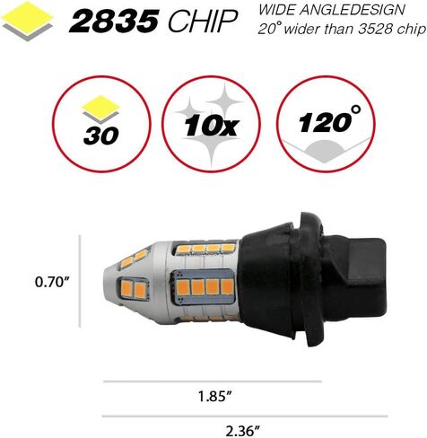 Syneticusa 1157 Error Free Canbus Ready Yellow/Amber LED Front/Rear Turn Signal Light Bulbs DRL Parking Lamp No Hyper Flash All in One (30 LEDs) in Saudi Arabia