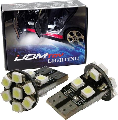 iJDMTOY مجموعة 5 أزواج من 13-SMD 168 194 2825 W5W T10 LED لمبات بديلة متوافقة مع إضاءة LED للسيارة: مصابيح قبة الخريطة الداخلية، مصابيح الأبواب الجانبية، مصابيح لوحة الترخيص، مصابيح وقوف السيارات، إلخ in Saudi Arabia