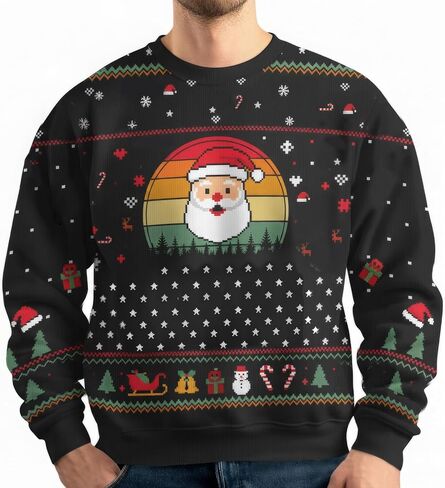 Funny Ugly Christmas Sweater, Unisex Crewneck Sweater 2024, Novelty Ugly Sweater for Men Women, Gifts for Christmas in Kuwait