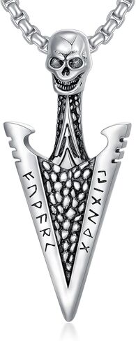 قلادة الفايكنج للرجال والنساء 925 من الفضة الاسترلينية Thors Hammer/شجرة/سن الذئب/Vegvisir/Odin/Pentagram/Ax قلادة قلادة لعيد الميلاد وعيد الميلاد in Kuwait