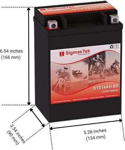 Honda 700CC VF700C Magna, 1984-1986 Compatible SLA Motorcycle Battery by SigmasTek, STX14AH-BS 210CCA in Saudi Arabia
