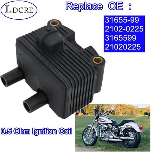 ملف إشعال 0.5 أوم لـ Harley 883 1200، Dyna Super Glide، Softail، Touring، Fat Boy، Electra Glide 1999-2006 استبدال 31655-99 2102-0225 3165599 21020225 in Saudi Arabia