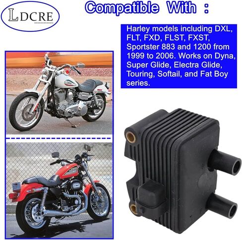ملف إشعال 0.5 أوم لـ Harley 883 1200، Dyna Super Glide، Softail، Touring، Fat Boy، Electra Glide 1999-2006 استبدال 31655-99 2102-0225 3165599 21020225 in Saudi Arabia