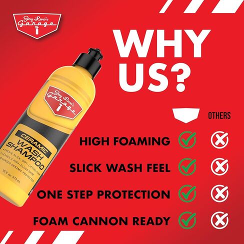 صابون غسيل السيارات بشامبو سيراميك جراج من جاي لينو مع حماية من السيراميك SiO2 ورغوة عالية ولمعان معزز للمركبات المغلفة وغير المطلية (16 أونصة) in Kuwait
