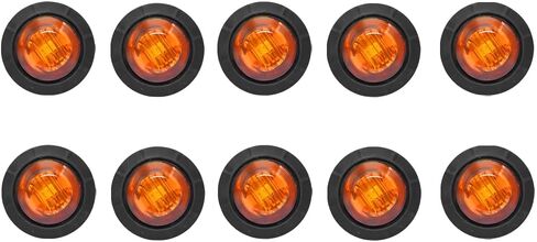 10PCS Car 3/4" Round LED Clearance Light, Vehicle Front Rear Side Marker Clearance Indicator Light, Automotive Brake Stop Marker Lamp, Universal for Bus Trailer Van Caravan (Red) in Saudi Arabia