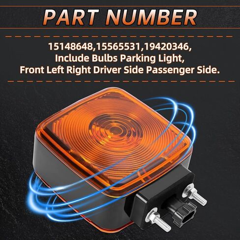 15148648 ضوء إشارة الانعطاف مناسب لـ GMC C4500 C5000 C5500 C6000 C6500 C7000 C7500 Topkick، Chevy C4500 C5500 C6500 C7500 C60 C70 Kodiak 1990-2009 Marker ضوء، 15565531،19420346، ضوء وقوف السيارات (2) in Kuwait