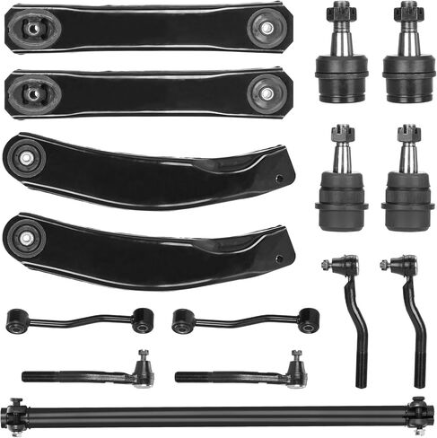 15PCS Front Upper & Lower Control Arms w/Ball Joint for Jeep Grand Cherokee 1999-2004, Sway Bars + Tie Rods Suspension Kit K640797 K640773 K3134 K3185 K3201 ES3472 ES3473 ES3474 ES3475 DS1453S in Saudi Arabia