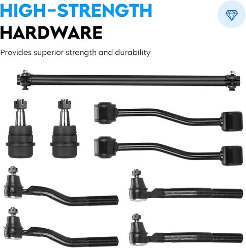 15PCS Front Upper & Lower Control Arms w/Ball Joint for Jeep Grand Cherokee 1999-2004, Sway Bars + Tie Rods Suspension Kit K640797 K640773 K3134 K3185 K3201 ES3472 ES3473 ES3474 ES3475 DS1453S in Saudi Arabia