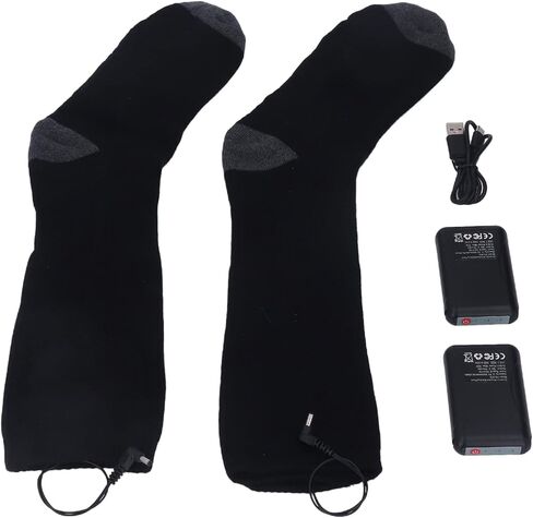 Acouto USB Rechargeable Heated Socks with 3 Heating Levels - Comfortable BatteryPowered Electric Warmer Socks for Outdoor Use in Saudi Arabia