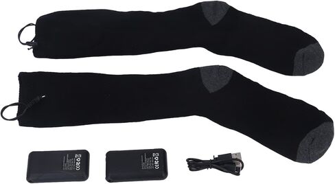 Acouto USB Rechargeable Heated Socks with 3 Heating Levels - Comfortable BatteryPowered Electric Warmer Socks for Outdoor Use in Saudi Arabia
