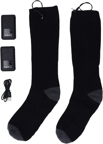 Acouto USB Rechargeable Heated Socks with 3 Heating Levels - Comfortable BatteryPowered Electric Warmer Socks for Outdoor Use in Saudi Arabia