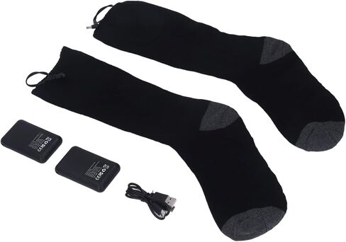 Acouto USB Rechargeable Heated Socks with 3 Heating Levels - Comfortable BatteryPowered Electric Warmer Socks for Outdoor Use in Saudi Arabia