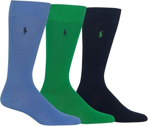 POLO RALPH LAUREN Men's Combed Cotton Dress Socks Assorted 3-Packs (Blue Assorted, 10-13) in Saudi Arabia