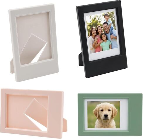 4 Pcs 2x3 Picture Frame, Mini Photo Frames for Desk Display with Stand, Small Wallet Size Picture Frame Compatible with Polaroid Fujifilm Instax Mini Photos (4 Colors) in Saudi Arabia