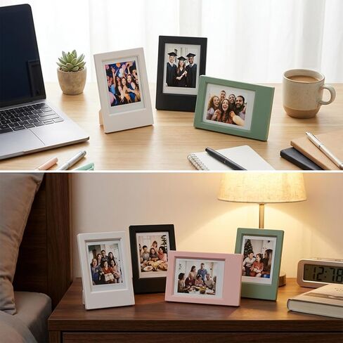 4 Pcs 2x3 Picture Frame, Mini Photo Frames for Desk Display with Stand, Small Wallet Size Picture Frame Compatible with Polaroid Fujifilm Instax Mini Photos (4 Colors) in Saudi Arabia