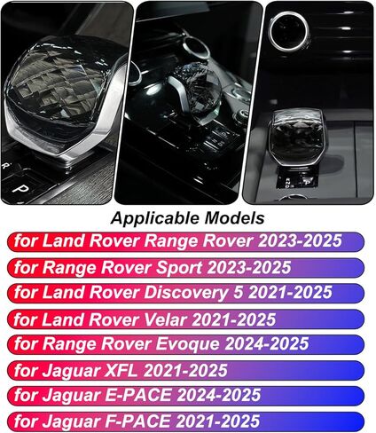 Egreat Crystal Gear Shift Knob Cover Trim Compatible with Land Rover Range Rover Sport/Vogue 2023-2025，VELAR/Discovery 5 2021-2025 Interior Accessories (Black) in Kuwait