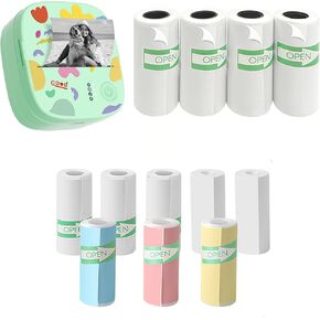 Mini Sticker Printer Bundle – Portable Inkless Bluetooth Thermal Printer with BPA-Free Color Sticker Paper Rolls – for Labels, Notes, Journals, DIY, Students, Home & Office Use in Kuwait