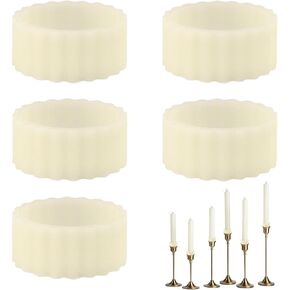 Rubber Taper Candle Holders - 5 PCS Silicone Candle Grips & Huggers Rings Holders, Taper Candles Grippers Stay Put Candles Ring Hugger Gaskets for Upright Fitters in Candle Holders and Cups Secure in Kuwait