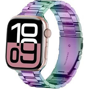 Bands Compatible with iWatch 38mm 42mm 40mm 44mm 41mm 45mm 49mm, Solid Stainless Steel Metal Strap Replacement for Apple Watch Series 9/8 / 7/6 / 5/4 / 3 / SE/Ultra Women Men in Kuwait