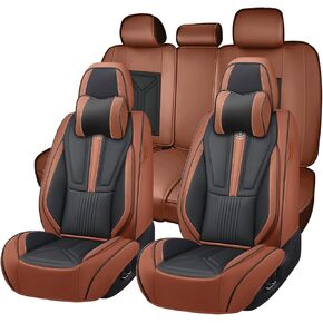 Car Seat Covers Full Set for Volkswagen Tiguan 2009-2025, Nappa Leather Seat Cover Full Coverage Waterproof Seat Protectors (Black&Blue,5 Seats Standard) in Kuwait