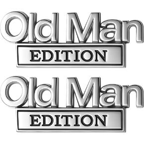 2 Pcs Old Man Edition 3D Metal Emblem,Metal Car Truck Decals Emblem Badge,Heavy Duty Automotive Stickers Nameplate for SUV, Jeep, Off-Road Vehicles Fender,Tailgate & Bumper Sticker in Kuwait