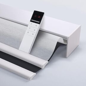 TIPIACE Day and Night Dual Layers Electric Roller Shades with Valance Rechargeable Motor Suitable for Home, Office, Hotel Windows (Black) in Kuwait