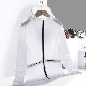 Sun Protection Hiking Clothing, Breathable Ice Silk, Couple Sun Protection Clothing, White, M,UPF 84 Sun Jacket in Saudi Arabia