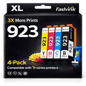 923 Ink Cartridges for HP Printers Compatible with HP 923 Ink Works with HP OfficeJet Pro 8130e 8125e 8120e 8135e 8138e 8139e Printers, 923 Ink Without Chip 4-Pack (Black Cyan Magenta Yellow) in Kuwait