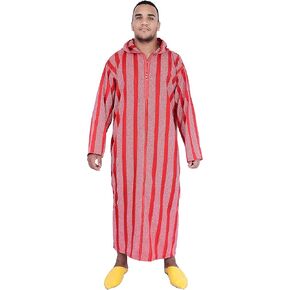 Moroccan Men Clothing Djellaba Handmade and Embroidered Breathable hooded Gray in Kuwait