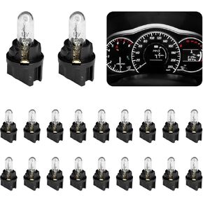 20PCS Instrument Cluster Bulbs T5 17 57 86 Halogen Dash Light Bulb, 79 207 286 306 2721 Dashboard Gauge Cluster Panel Light Kit, Bright Car Wedge Indicator Lamp Replacement with Flat Top in Kuwait