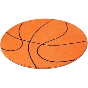 سجادة كرة السلة مقاس 31 بوصة × 31 بوصة، سجادة حمام مستديرة، سجادة رياضية لغرفة النوم غير قابلة للانزلاق للأطفال والأولاد وغرفة النوم وغرفة المعيشة وديكور غرفة اللعب (كرة السلة) in Kuwait