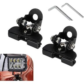 2 PCS LED Light Bar Mounting Brackets, Wide-Angle Adjustable Pillar Hood Work Lamp Holder, Stable Shock-Absorbing Safety Lighting Accessory, Universal for Off-Road Truck SUV (Black) in Kuwait