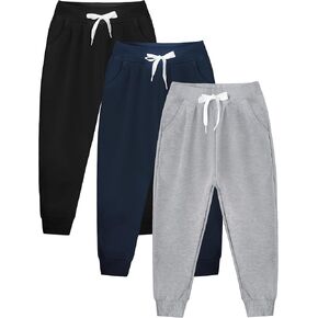 بنطال رياضي بناتي 3 قطع | بنطال رياضي للأطفال برباط وجيوب | بنطال كاجوال ناعم قابل للسحب للأطفال الصغار والفتيات in Kuwait