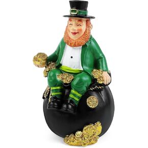 Saint Patricks Day Figurine St. Patrick's Day Leprechaun Figurine Saint Patrick's Pot of Gold Figurines Irish Leprechaun Figurines for Home Table Party Holiday St Patrick's Day Decor in Kuwait