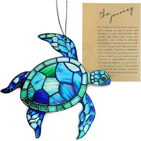 سلحفاة البحر الاكريليك زخرفة suncatcher مع بطاقة القصة، بطاقة هدايا السلحفاة البحرية للأصدقاء، الحلي الشاطئ عيد الحب هدية التخرج للنساء الصداقة in Kuwait