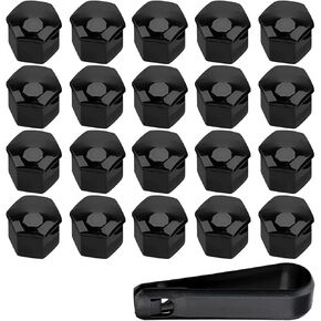 20 PCS Lug Nut Covers for Tesla Model S 2014-2018, Car Wheel Nut Covers Hexagonal Wheel Hub Nut Caps with Extraction Clip Plastic Anti-Theft Dustproof Accessories,C/Silver-21mm in Saudi Arabia