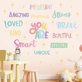 SHUCHING Inspirational Quotes Wall Decal Peel and Stick, Vinyl DIY Wall Sticker, Wall Decor for Girls Bedroom Nursery in Kuwait