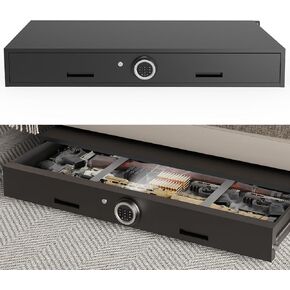7"H Gun Safe for Handgun,Under Bed Gun Safe for Rifles & Pistols,Drawer Safe with LED Light & Digital Panel,Shotgun Cabinet with Mute & Alarm.Quick Access in Saudi Arabia