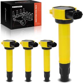 حزمة ملف إشعال المحرك A-Premium (أصفر) متوافقة مع Mitsubishi Outlander 2008-2013، Lancer 2008-2017، Outlander Sport 2011-2017، RVR 2011-2015، مجموعة 4 قطع in Kuwait
