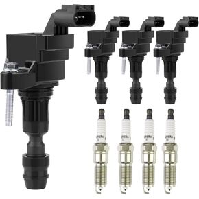 Ignition Coil Pack UF491 and Iridium Spark Plugs Set of 4 Fit for Chevrolet Equinox Cobalt Orlando HHR Malibu &GMC Terrain &Buick Verano Rega &Pontiac G4 G5 G6 Replaces#UF645 D522C in Kuwait