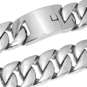 Men's Huge Cuban Link Hip Hop Chain Silver 316L Stainless Steel 32MM Thick 24" Necklace in Kuwait