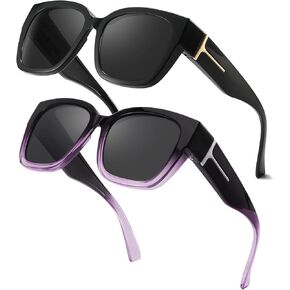 FIMILU نظارات شمسية كبيرة الحجم للنساء، نظارات شمسية مستقطبة عصرية مريحة عالية الوضوح للحماية من الأشعة فوق البنفسجية 2 حزمة in Kuwait