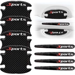 8 Pcs Car Door Handle Protector, Carbon Fiber Door Handle Protectors for Vehicles, 3D Anti Scratch Car Stickers for Most Cars, SUV, Truck, Black in Kuwait