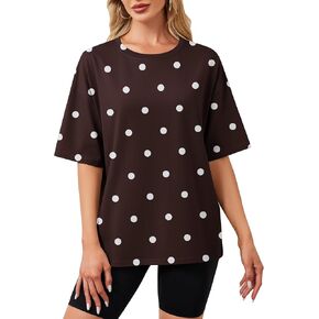 Women Oversized Striped Short Sleeve T-Shirts Color Block Crew Neck Basic Shirt Casual Loose Tops Summer Tee Shirt in Kuwait