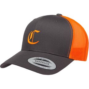 Old English Letter C Trucker Hat – Embroidered Initial Snapback Mesh Baseball Cap Adjustable for Men & Women in Kuwait