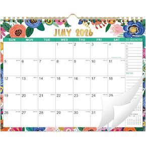 التقويم 2026-2027 - تقويم الحائط 2026-2027، يوليو 2026 إلى ديسمبر 2027، 11 بوصة × 8.5 بوصة، 26-27 تقويم 18 شهرًا مع ورق سميك + تاريخ جوليان - زهور in Kuwait