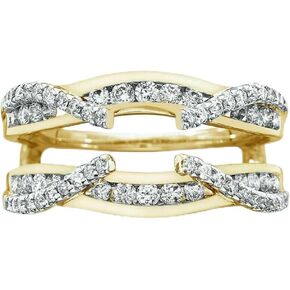 2.00 قيراط من الألماس المستدير 14 قيراط بلمسة نهائية من الذهب الأصفر 925 من الفضة الإسترليني لحفلات الزفاف محسن حلقة حماية سترة لف الذكرى السنوية in Kuwait