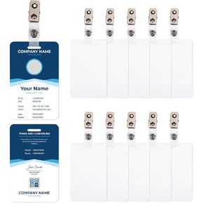 Starry 10PCS Sublimation id Badge Blanks Double Sided Aluminum with Clip id Badge Card Luggage tag id Name Tags Metal Keychain Sublimation Blanks Bulk in Kuwait