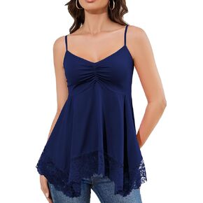 TAIPOVE Lace Camisole Tops for Women Peplum Spaghetti Strap Tank Baby Doll V Neck Sleeveless Cami Going Out Shirts in Kuwait
