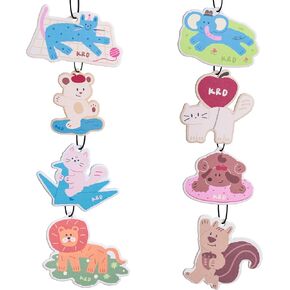 KRD 8 Pack Cute Animal Car Air Freshener Hanging, Assorted Scents Variety Set, Funny Cat Dog Elephant, Long Lasting Car Freshener, Unique Decor in Saudi Arabia